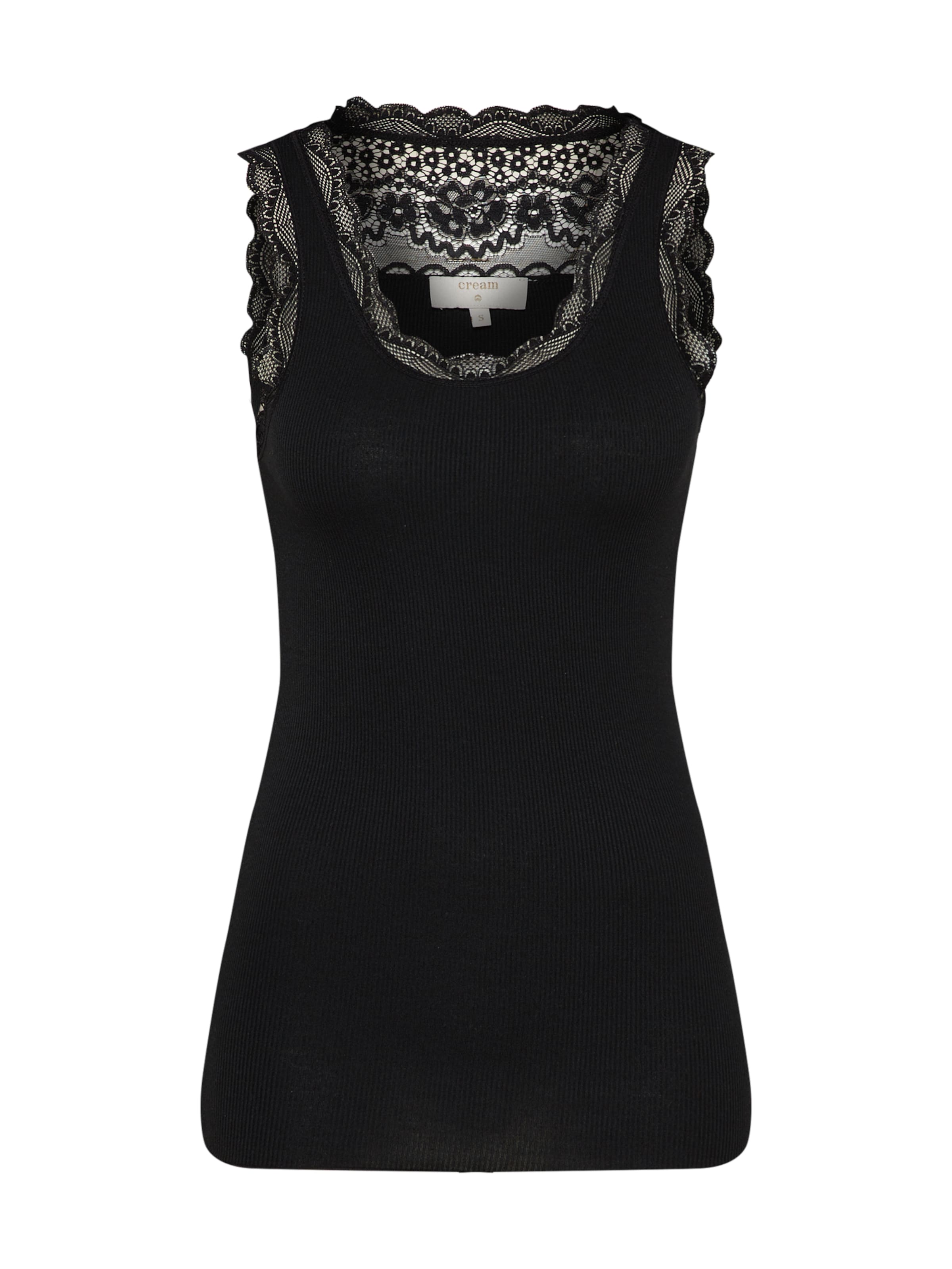 Cream Top 'Vanessa' in Black: front