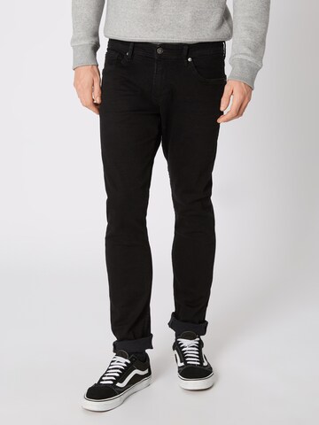 Coupe slim Jean 'Piers' TOM TAILOR DENIM en noir : devant