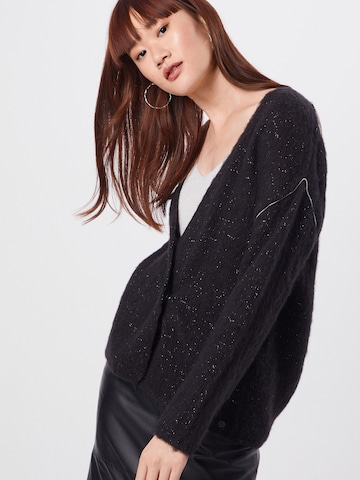 REPLAY Knit Cardigan in Black: front