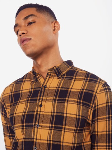 Coupe regular Chemise 'Check Shirt' Denim Project en jaune