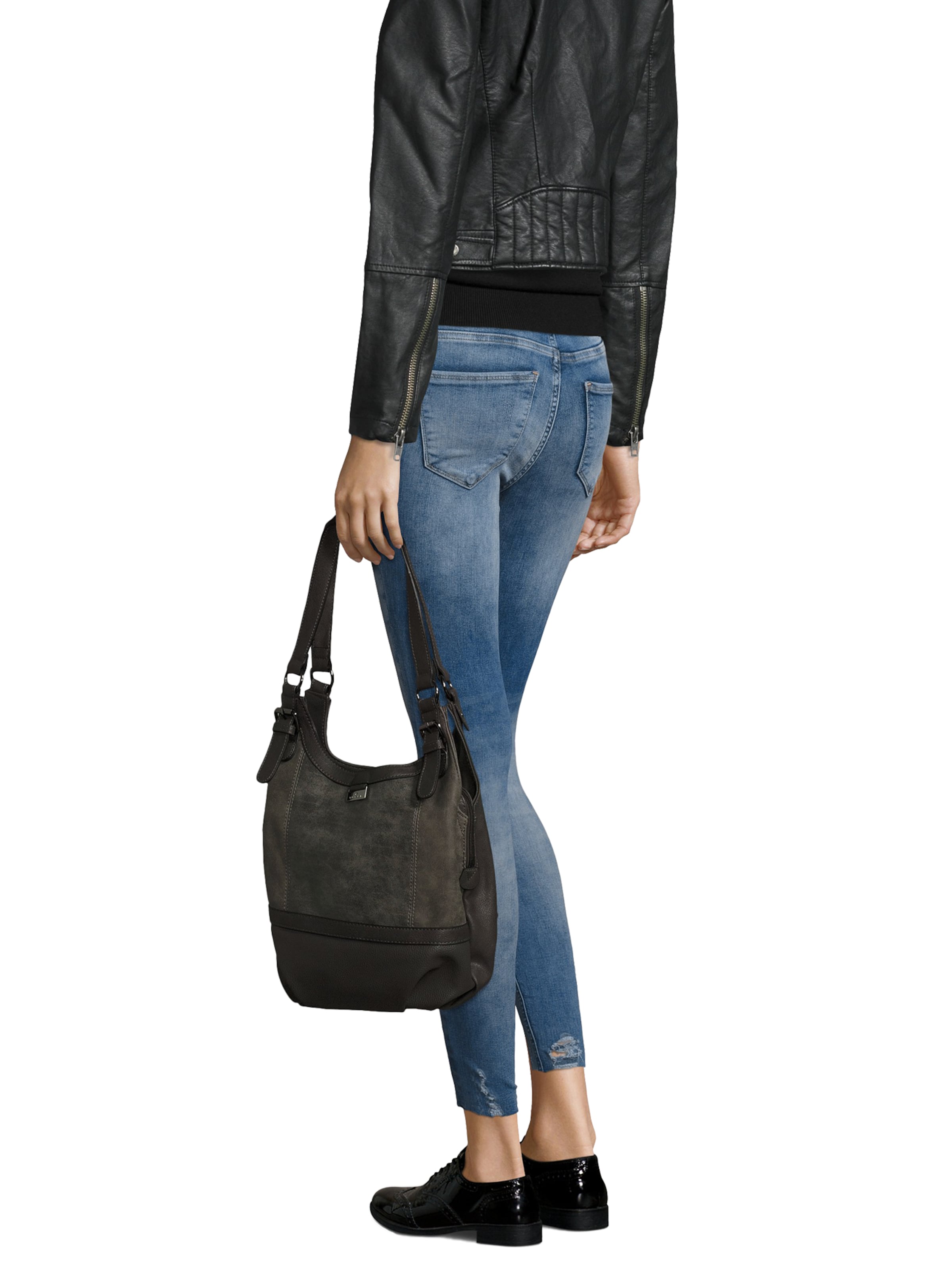 TOM TAILOR Shopper 'Juna' in Grey