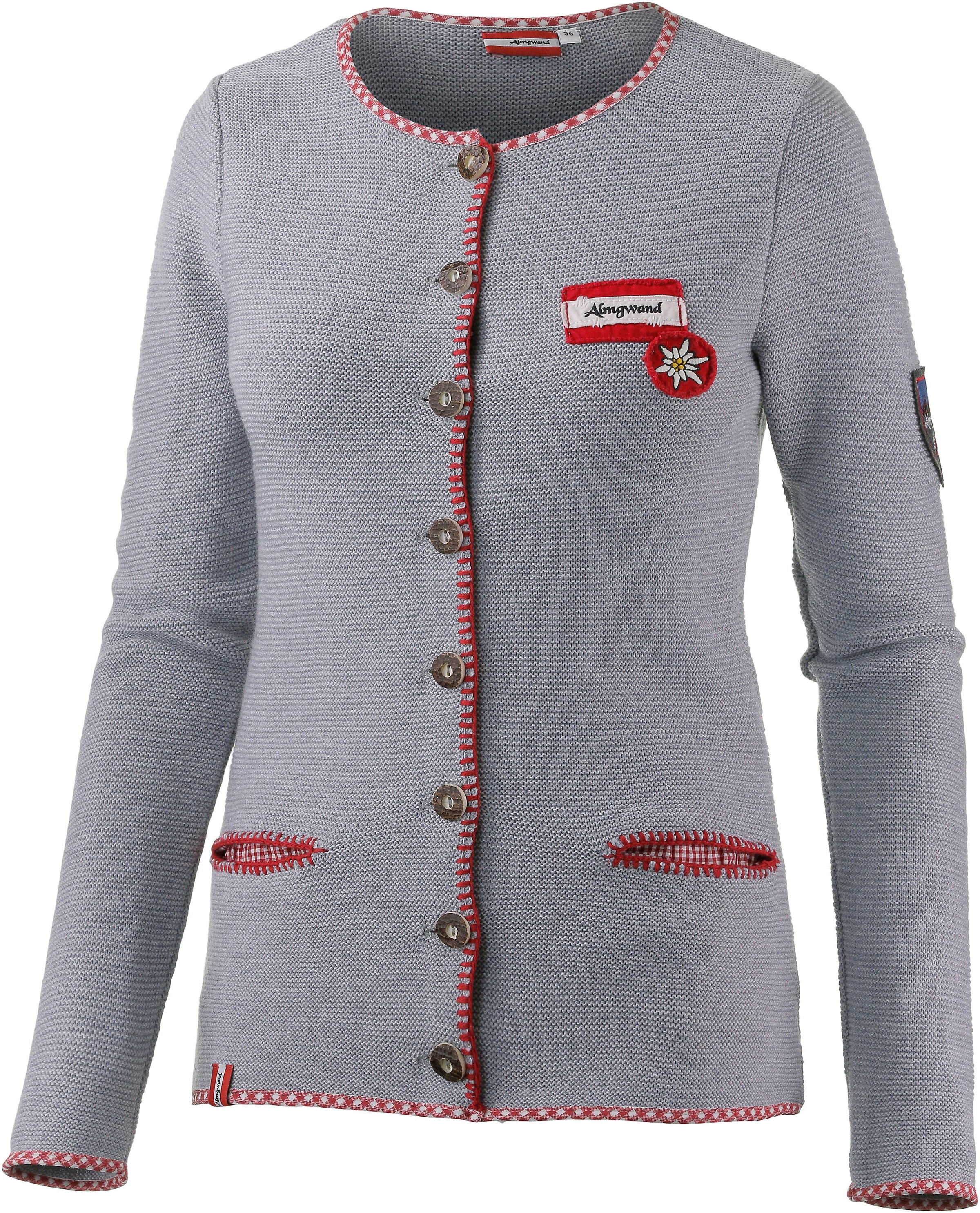 Almgwand Strickjacke 'Breitenbrunn' in Grau: Vorderseite