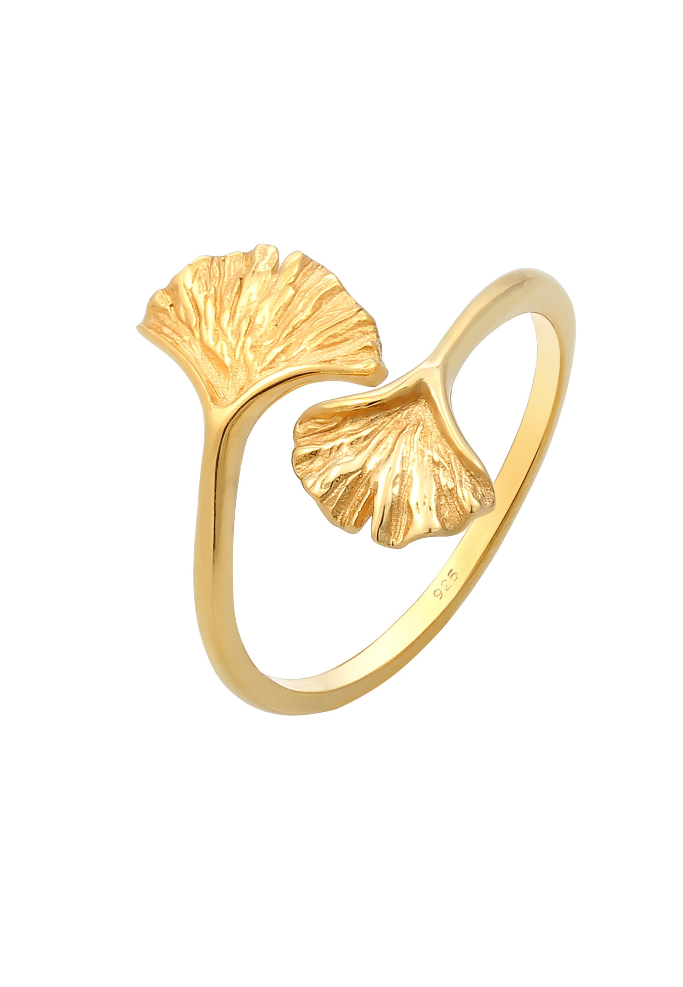 ELLI Ring 'Ginkgo' in Gold: Vorderseite