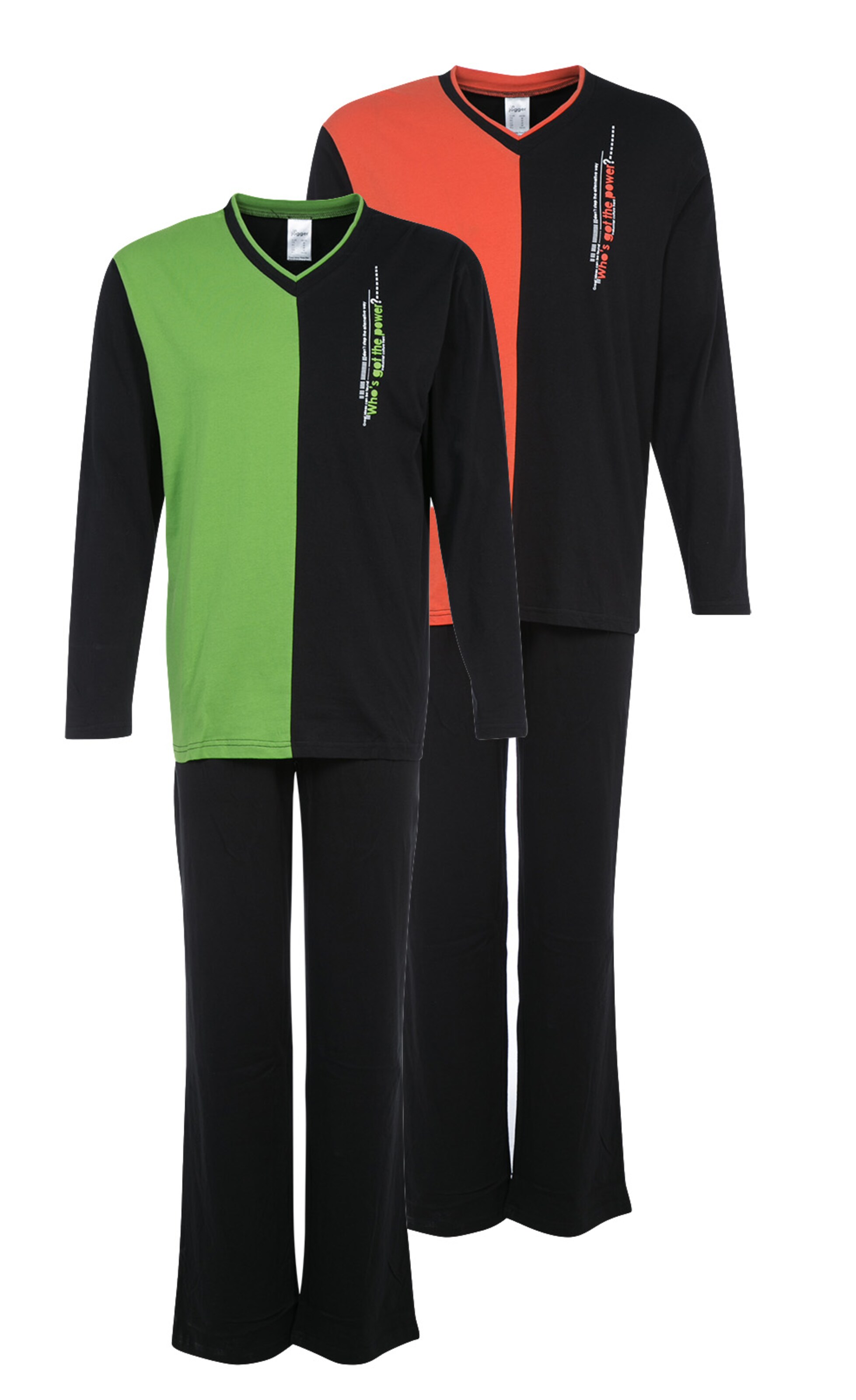 LE JOGGER Pyjamas (2 Stck.) in Schwarz: Vorderseite