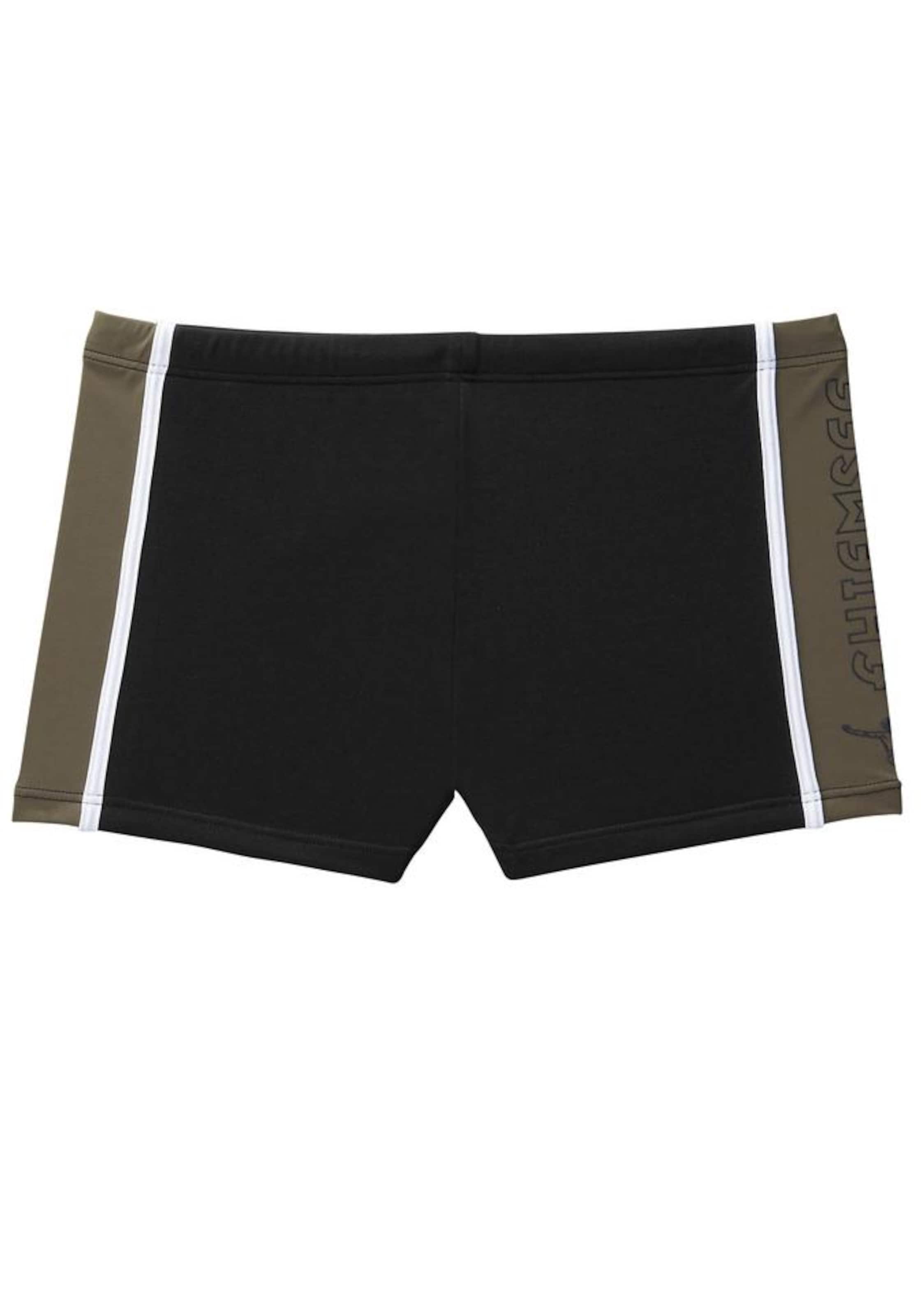 CHIEMSEE Athletic Swim Trunks in Black: front