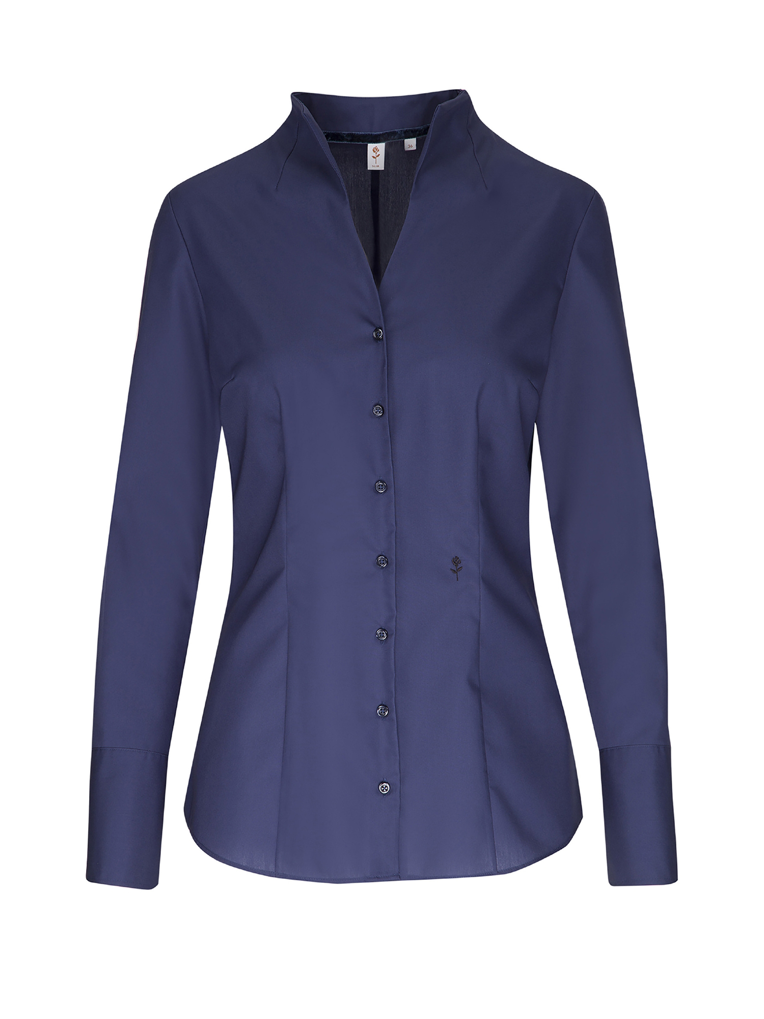 Donna Abbigliamento SEIDENSTICKER Camicia da donna Schwarze Rose in Blu Scuro 