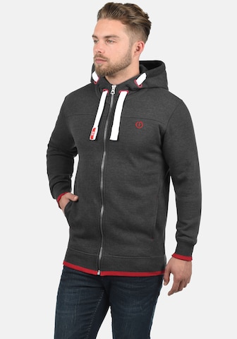 !Solid Kapuzensweatjacke 'BenjaminZip' in Grau: predná strana