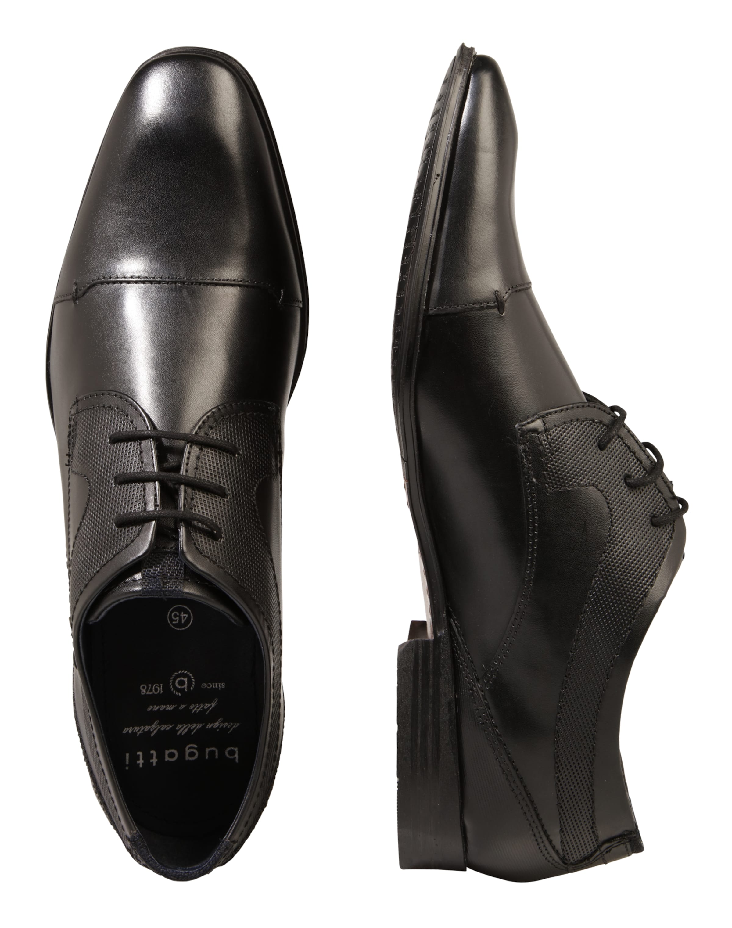 bugatti Обувь на шнуровке в Черный