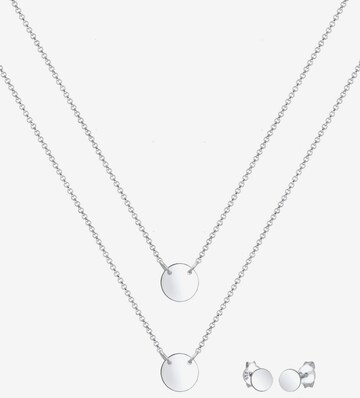 ELLI Jewelry Set 'Geo, Kreis, Layer' in Silver