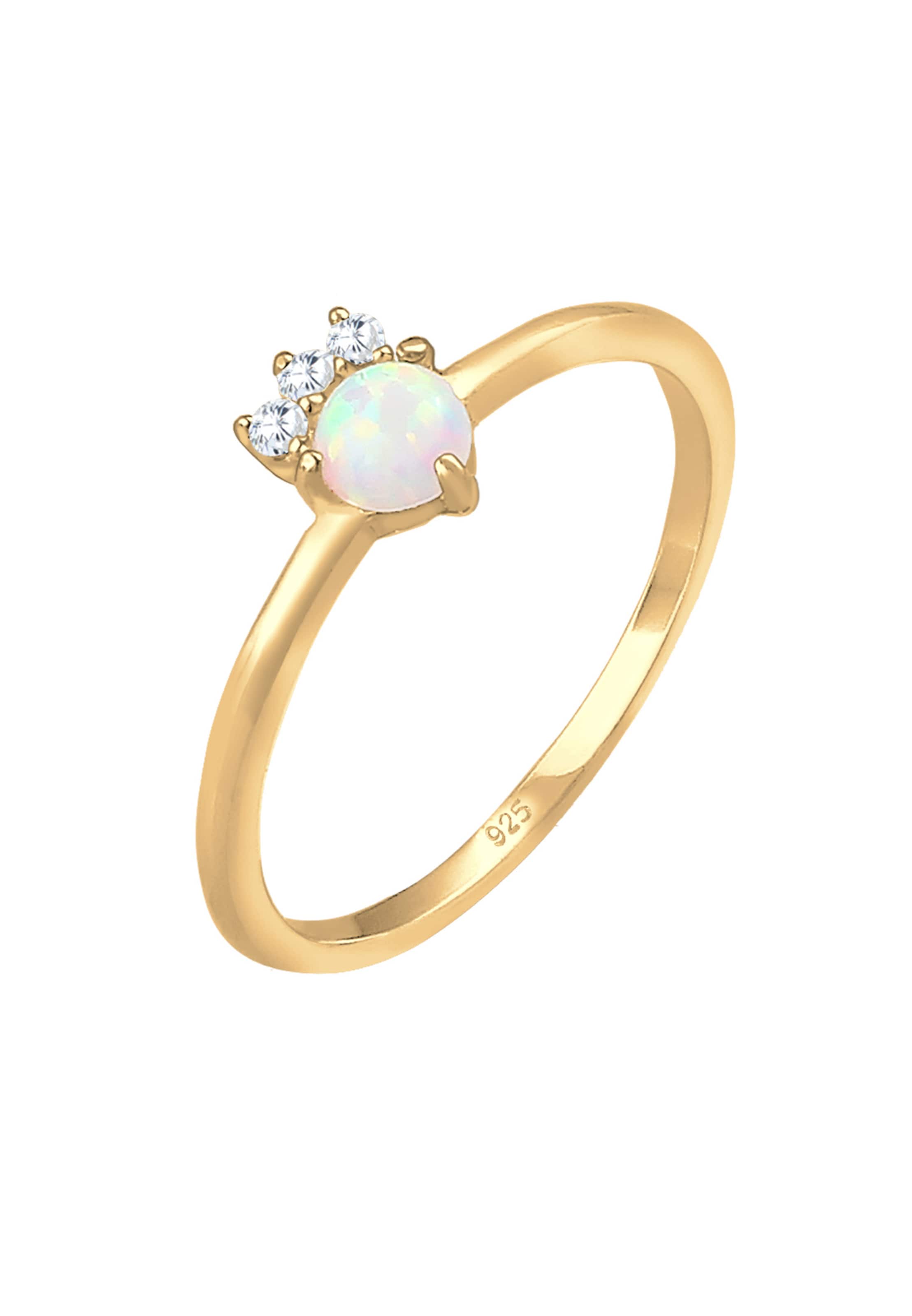 ELLI Ring 'Opal' in Gold: front