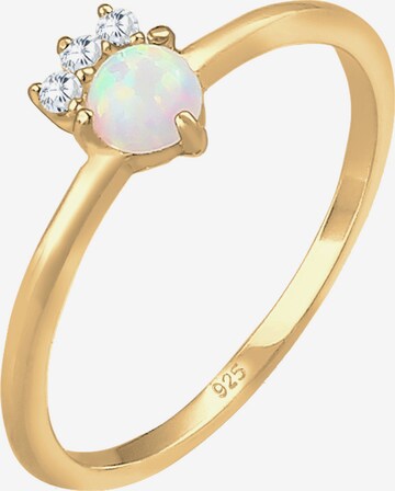 ELLI Ring 'Opal' in Goud: voorkant