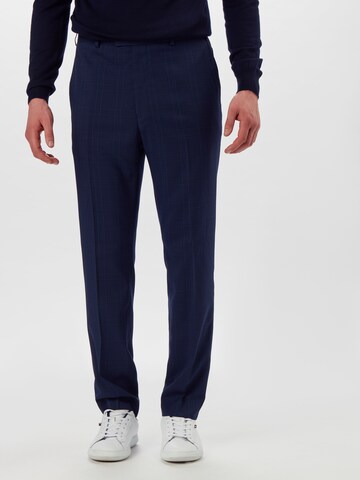 BURTON MENSWEAR LONDON Slim fit Trousers with creases in Blue: front