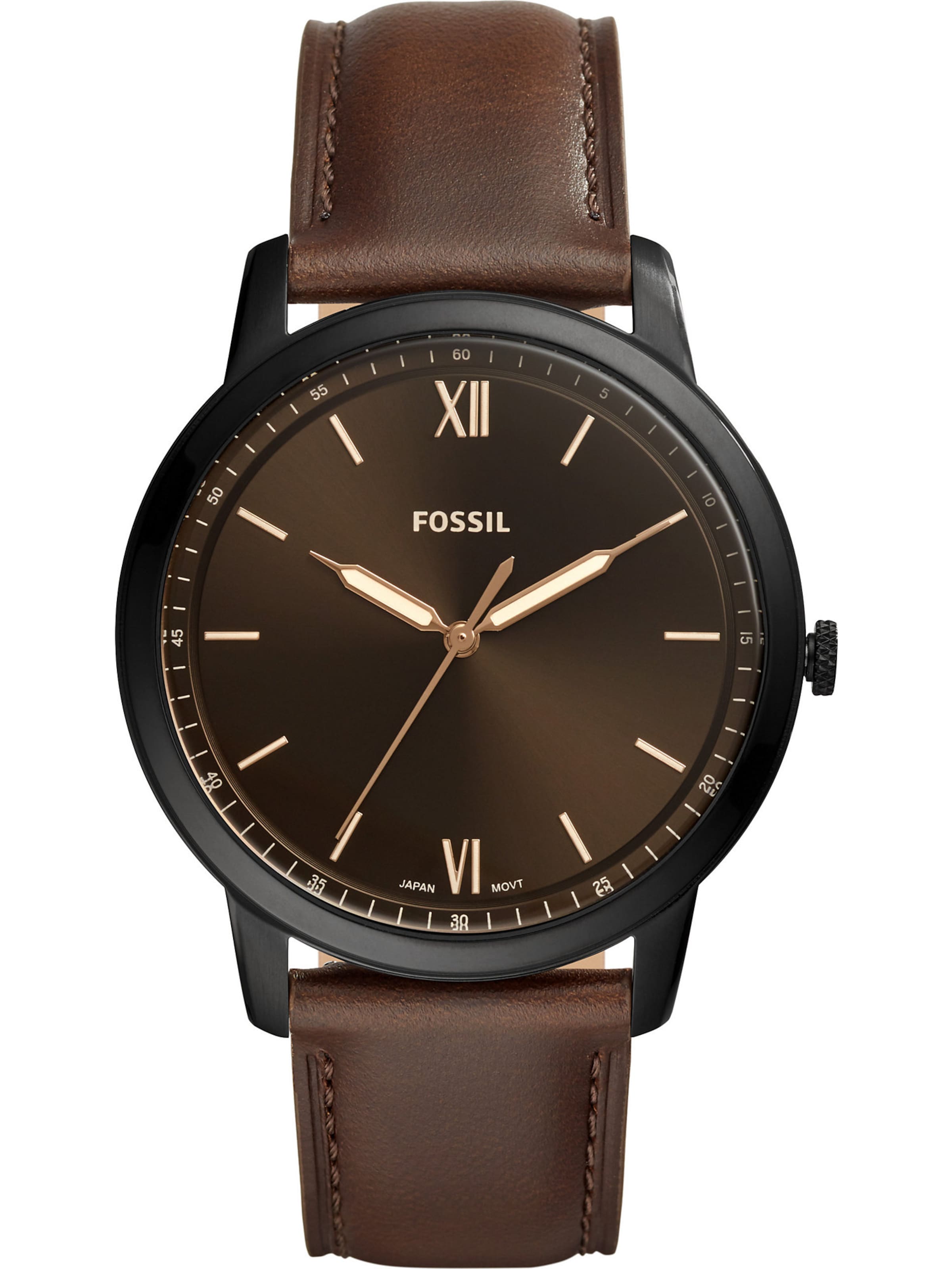 FOSSIL Analoog horloge in Bruin: voorkant