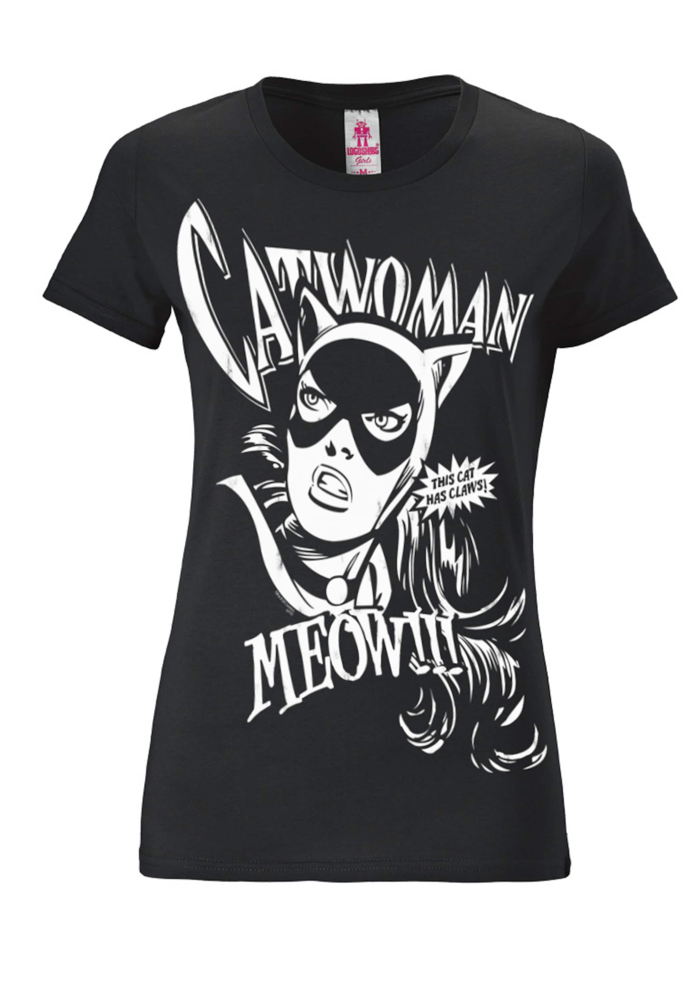 LOGOSHIRT Shirt 'Catwoman' in Black: front