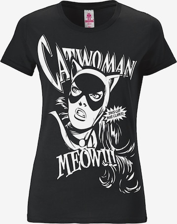 LOGOSHIRT Shirt 'Catwoman' in Black: front