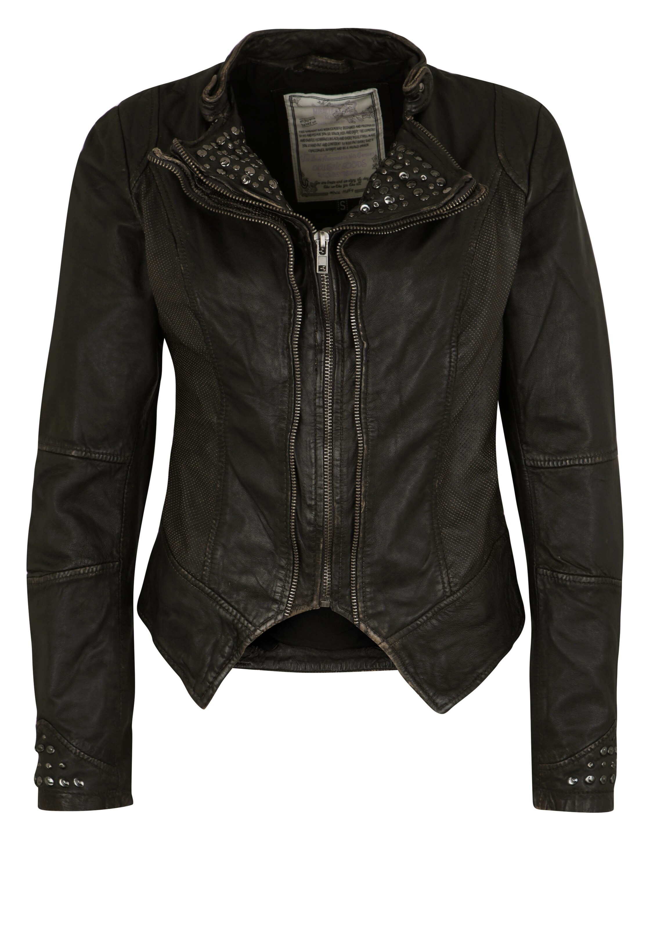 Miracle of Denim Lederjacke in Schwarz: Vorderseite