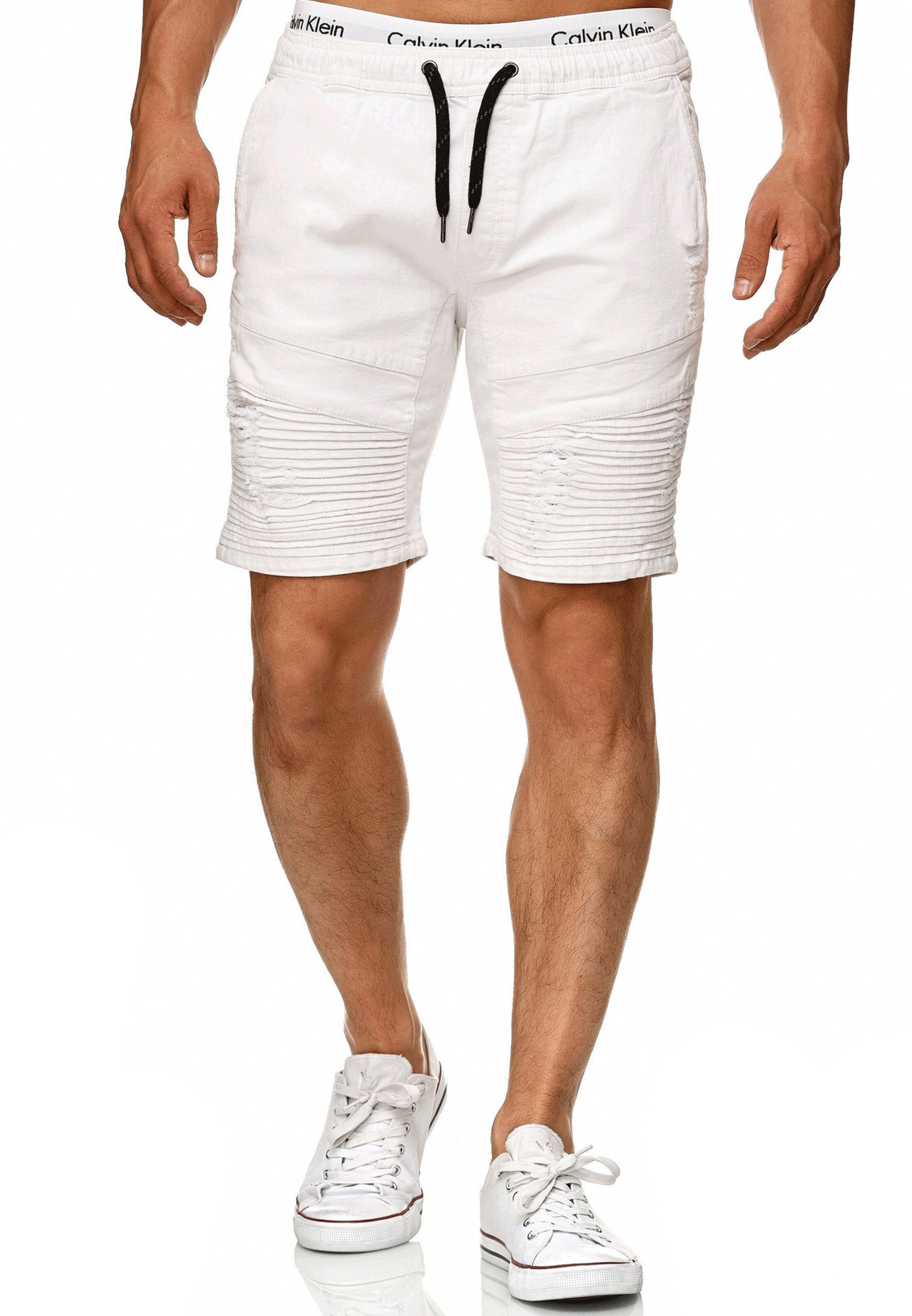INDICODE JEANS Regular Shorts 'Ernest' in Weiß: Vorderseite