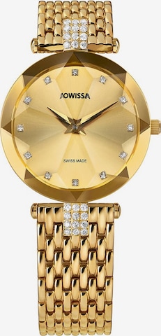 JOWISSA Quarzuhr 'Facet Strass' Swiss Ladies Watch in Gold: front