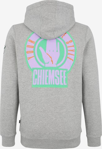 CHIEMSEE Athletic Zip-Up Hoodie in Grey: back