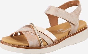 REMONTE Strap Sandals in Gold: front