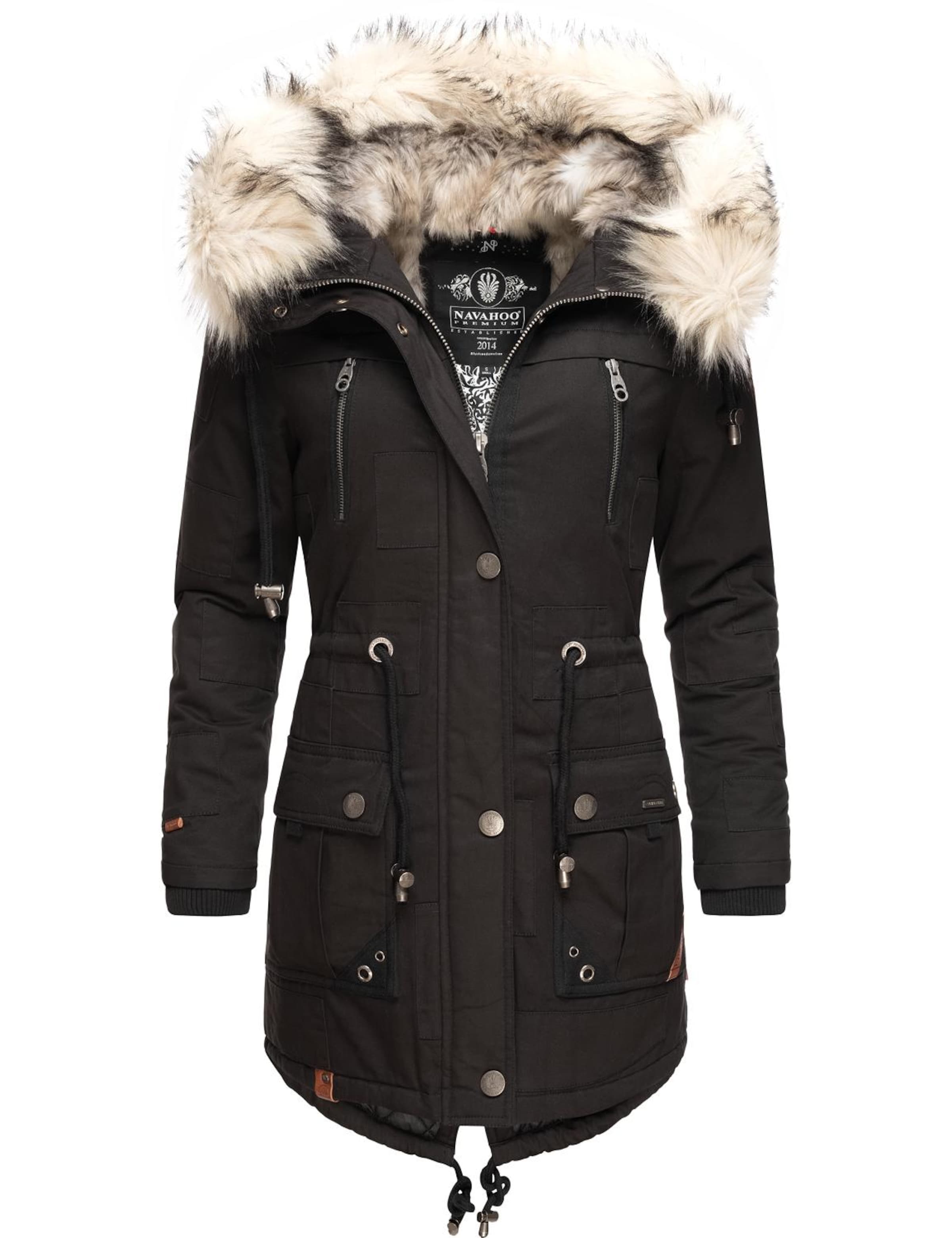 NAVAHOO Zimná parka 'Honigfee' - Čierna: predná strana