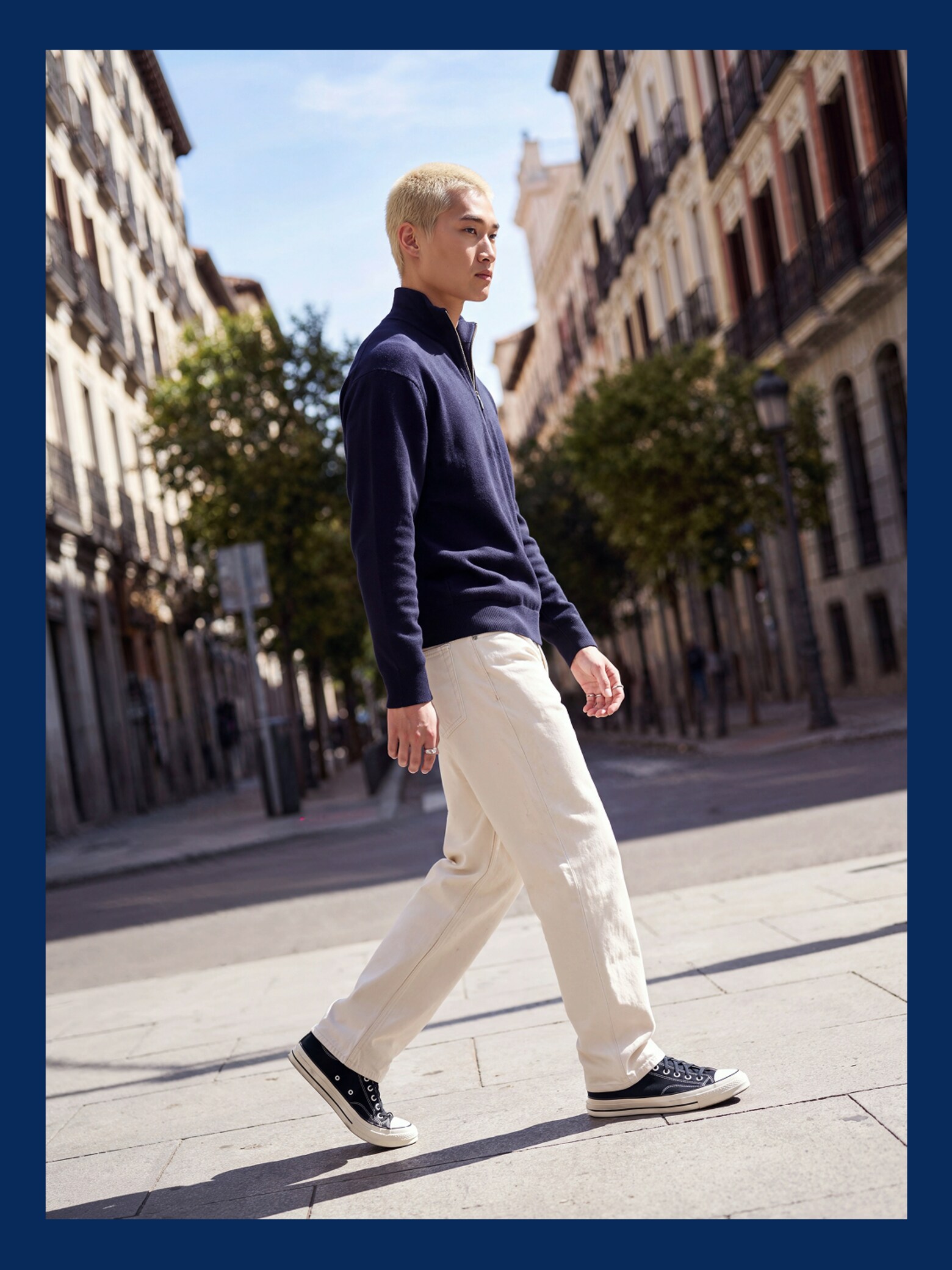 The AY Style Edit - Navy Half Zip Sweater Look