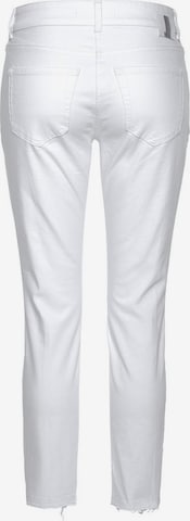 MAC Slimfit Jeans 'Fringes' in Weiß