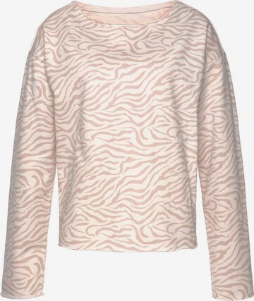 Sweat-shirt LASCANA en beige : devant