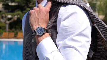 JOWISSA Analoog horloge 'Magno' Swiss Men' in Zwart