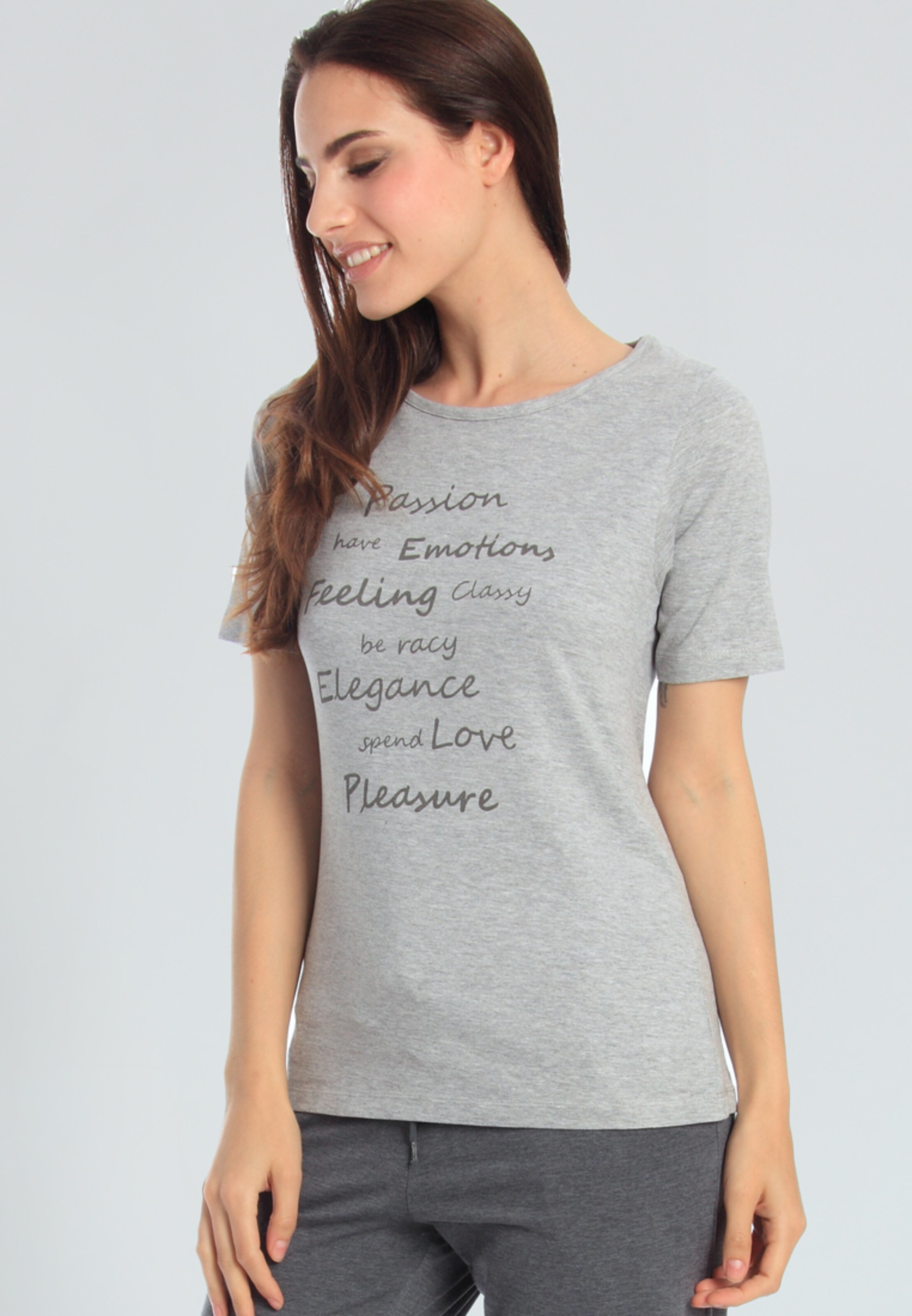 Frauen Wäsche sassa T-Shirt 'MELANGE MIX&MATCH' in Graumeliert - LX79674
