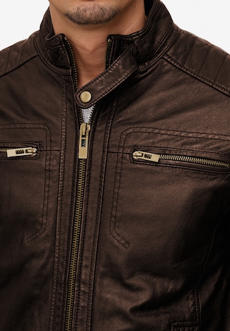 INDICODE JEANS Lederjacke 'Germo' in Braun