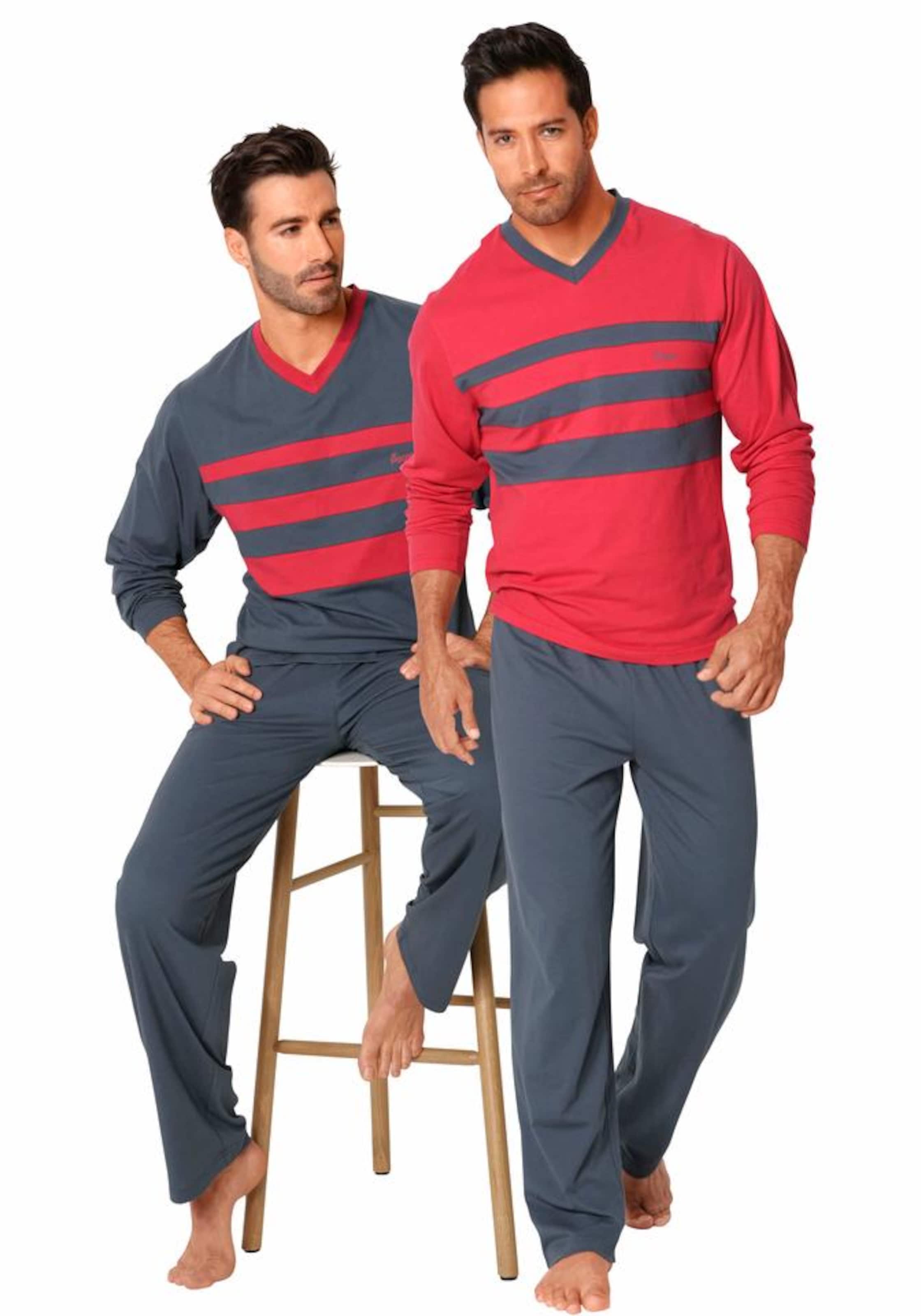 LE JOGGER Pyjamas lang in Grau: Vorderseite