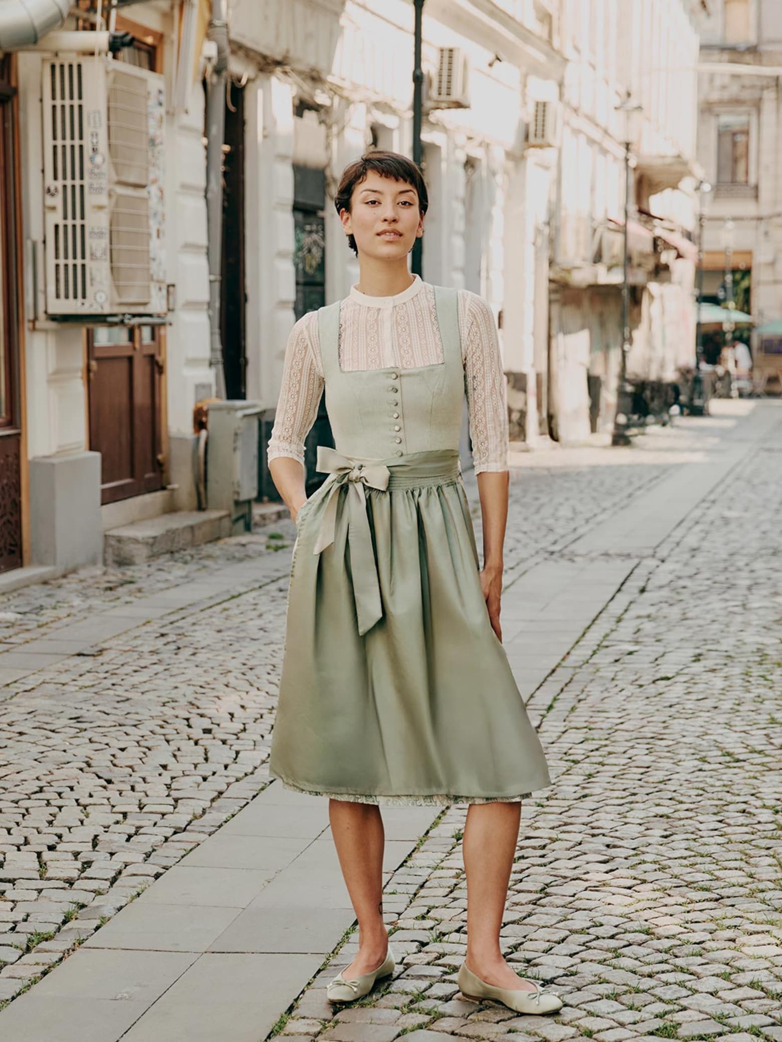 Greta B - Sage Green Dirndl Look