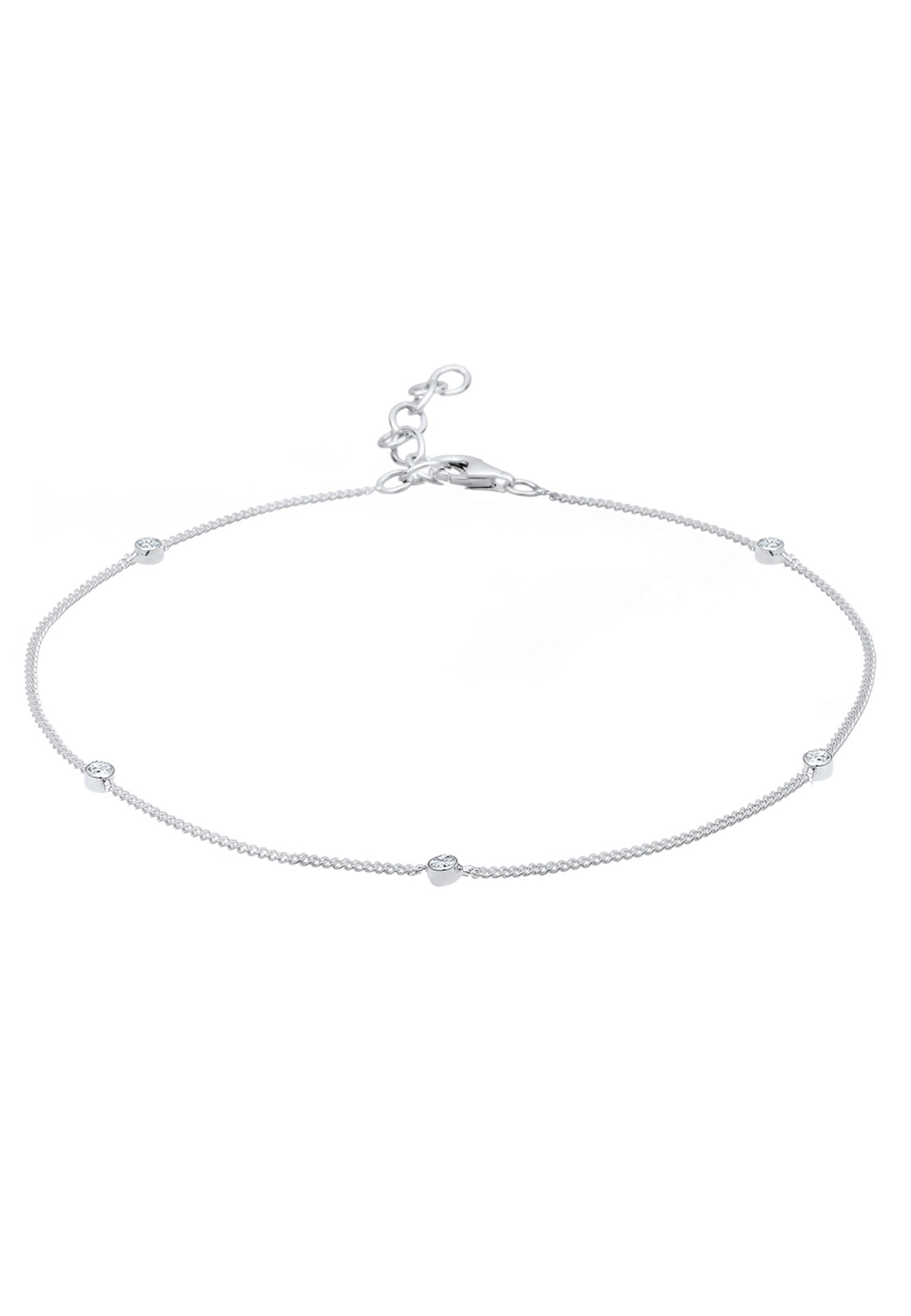 ELLI Fußschmuck 'Glitzer Steine' in Silber