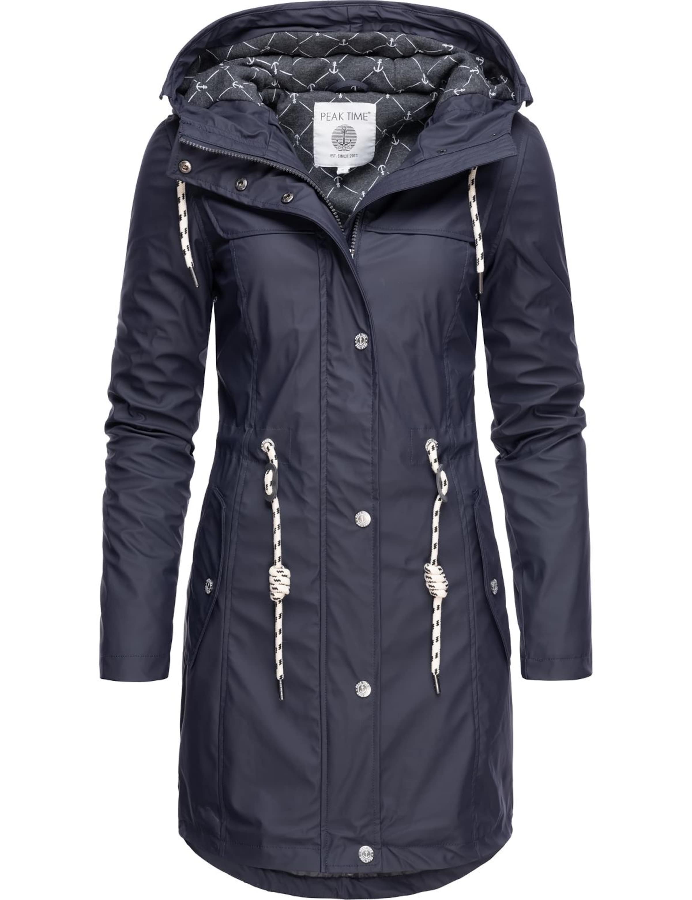 Peak Time Raincoat in Blue: front