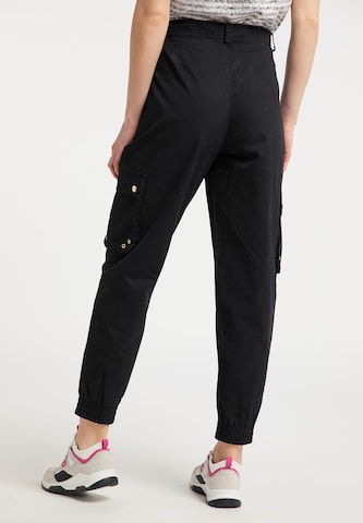 Effilé Pantalon cargo MYMO en noir : devant