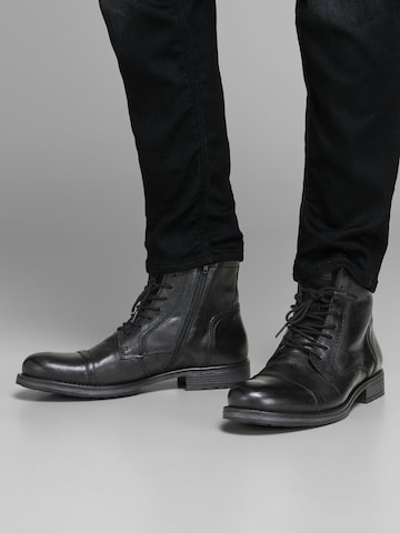 JACK & JONES Veterboots 'JFWRUSSEL' in Zwart