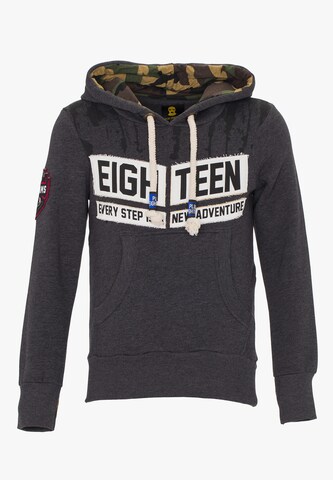 Sweat-shirt PLUS EIGHTEEN en gris : devant