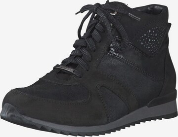 WALDLÄUFER Lace-Up Ankle Boots in Black: front