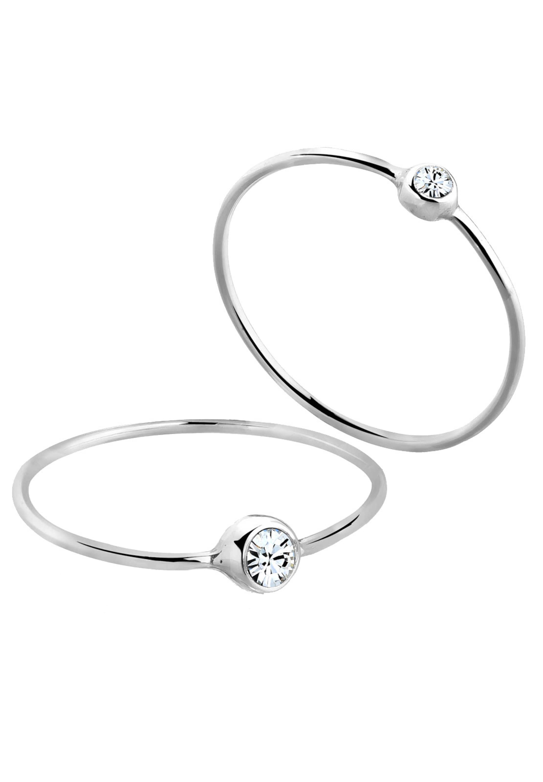 ELLI Ring 'Solitär' in silber / transparent, Produktansicht