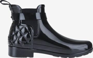 Bottes en caoutchouc 'REFINED GLOSS QUILT CHELSEA' HUNTER en noir