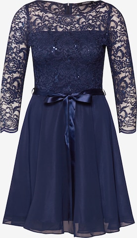 Robe de cocktail SWING en bleu : devant