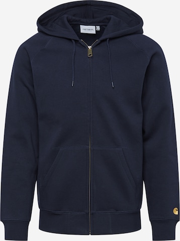 Carhartt WIP Zip-Up Hoodie 'Chase' in Blue: front