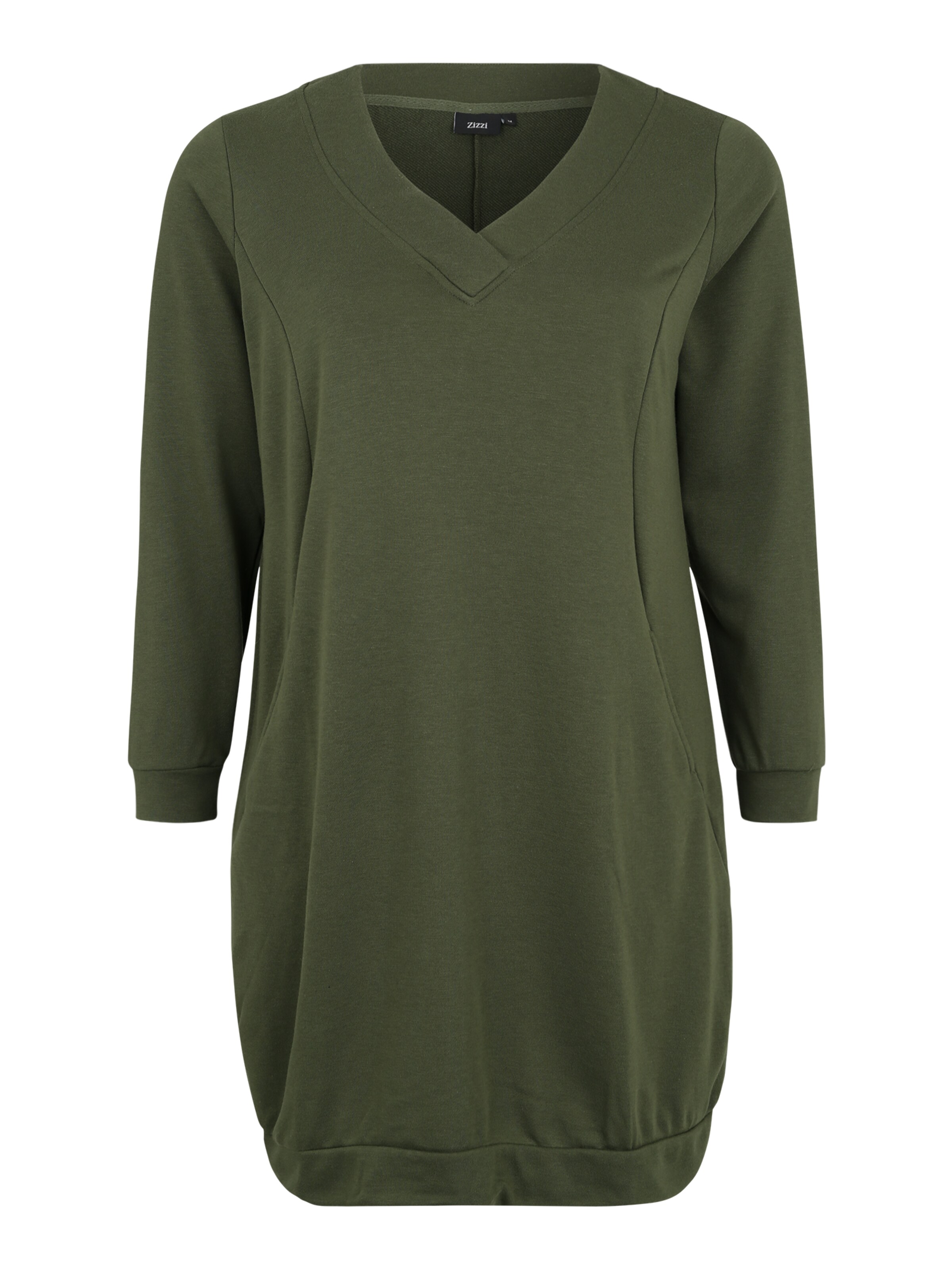 Zizzi - Jurk 'MGUNVUR' in de kleur Olijfgroen