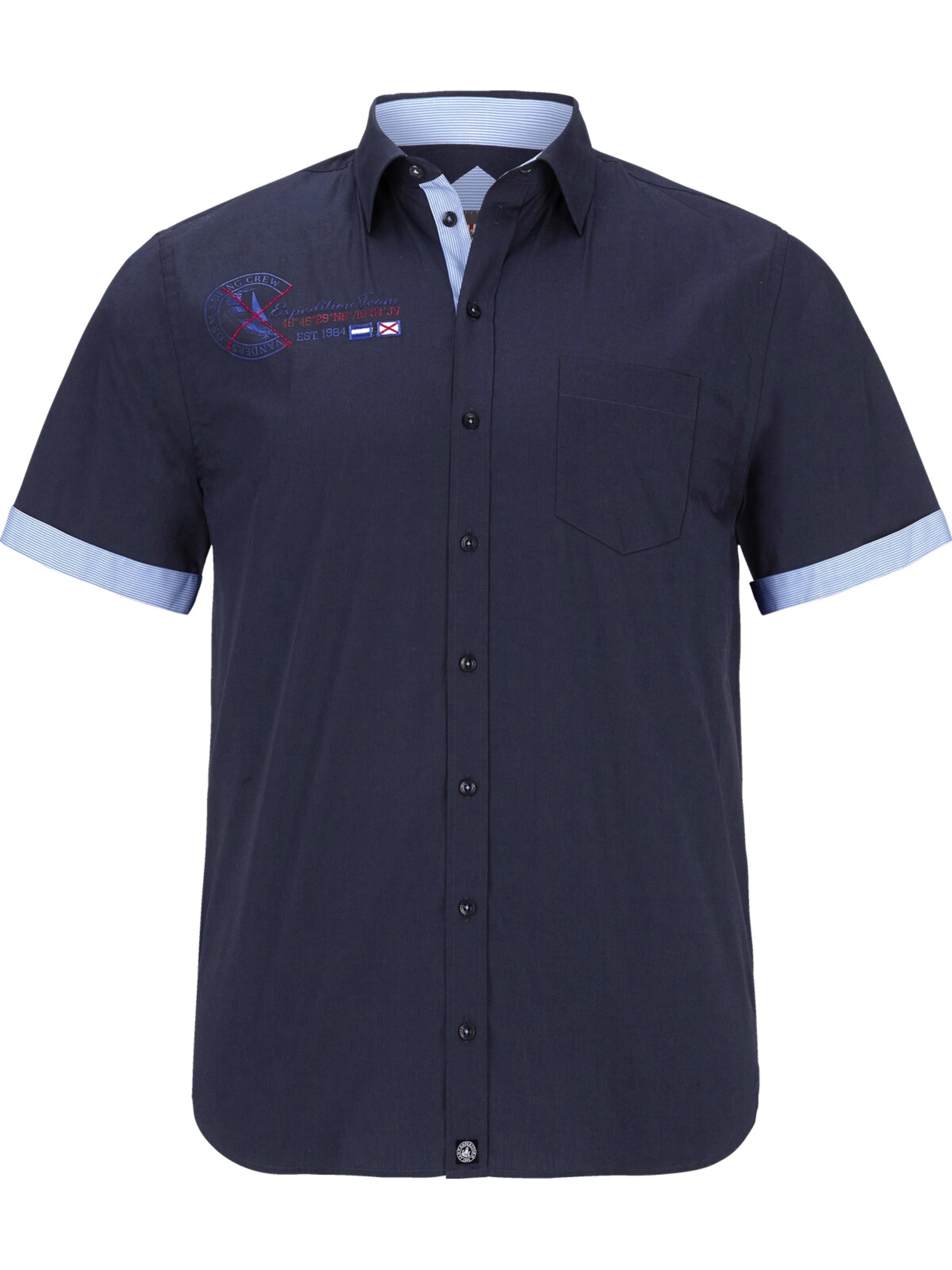 Jan Vanderstorm Button Up Shirt ' Fynnjard ' in Blue: front
