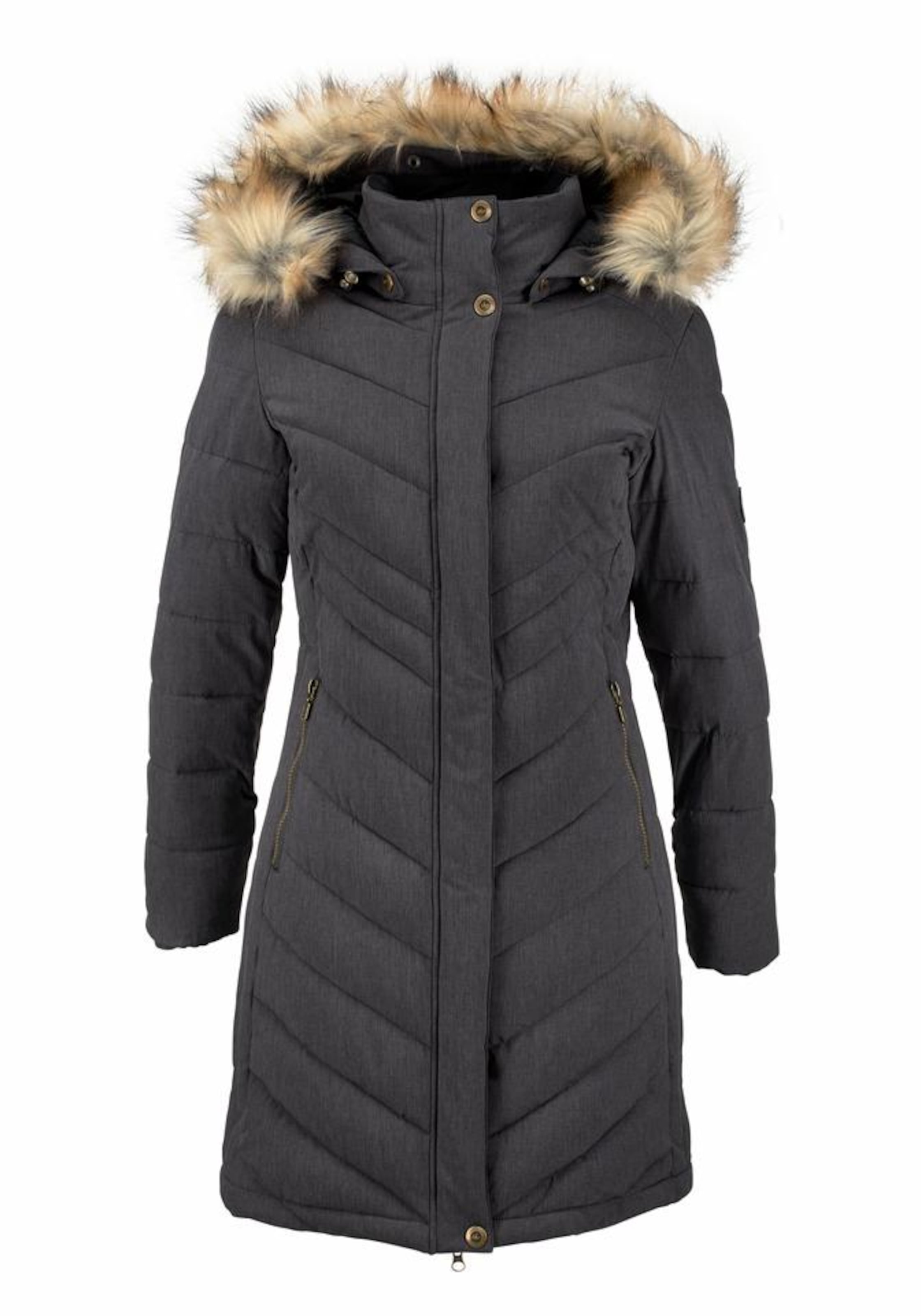 POLARINO Steppjacke in Grau: Vorderseite