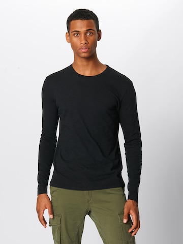 AMERICAN VINTAGE جينز مضبوط قميص 'BYSAPICK' بلون أسود
