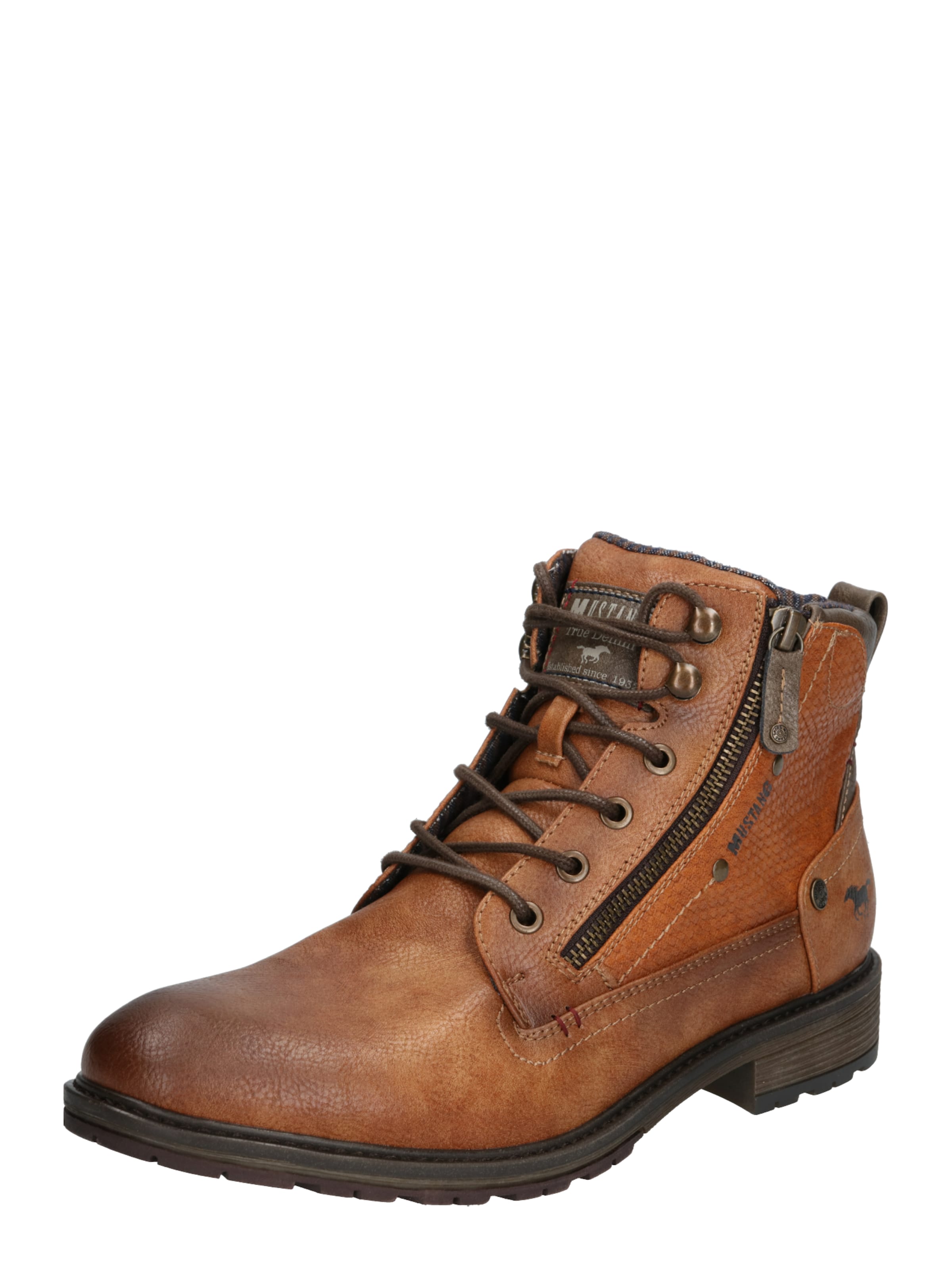 MUSTANG - Veterboots in de kleur Kastanjebruin