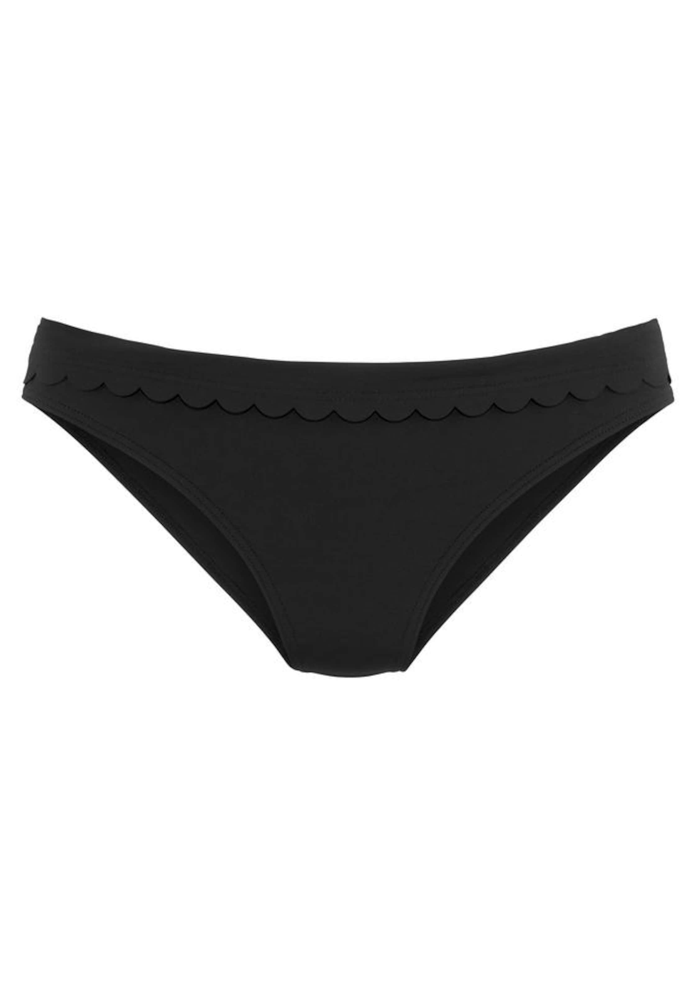 LASCANA Bikinihose 'Scallop' in Schwarz: Vorderseite