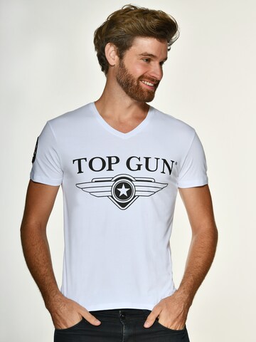 TOP GUN Shirt 'Hyper' in Wit: voorkant
